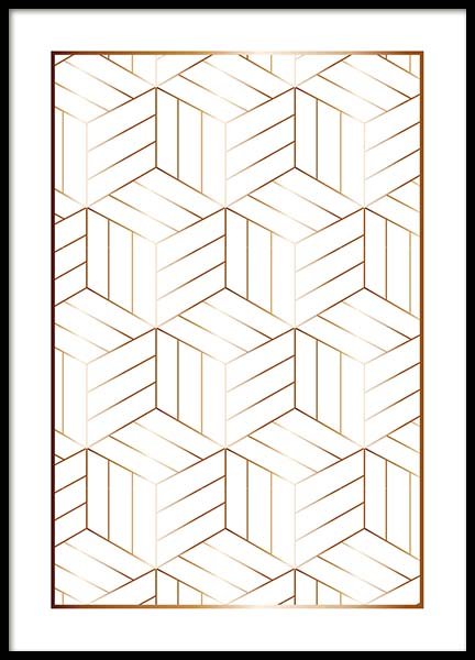 Cubes Pattern Poster in der Gruppe Poster / Gold und Silber bei Desenio AB (10150)