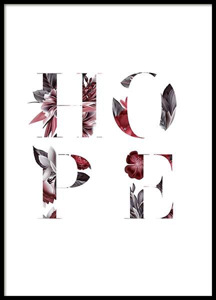 Floral Hope Poster in der Gruppe Poster / Typografie Poster bei Desenio AB (10386)