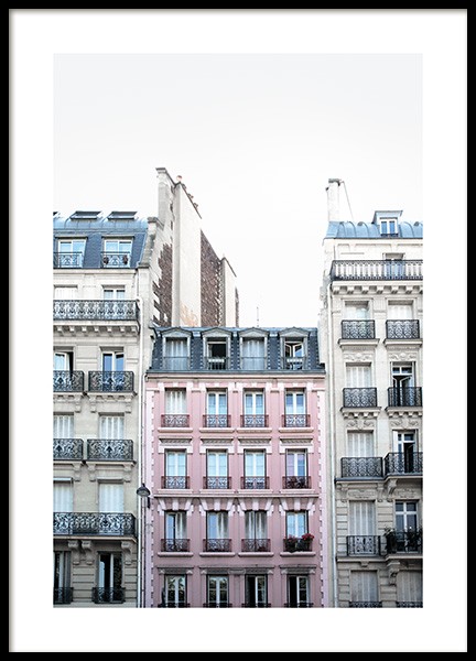 Pink Facade in Paris Poster in der Gruppe Poster / Fotografien bei Desenio AB (11348)