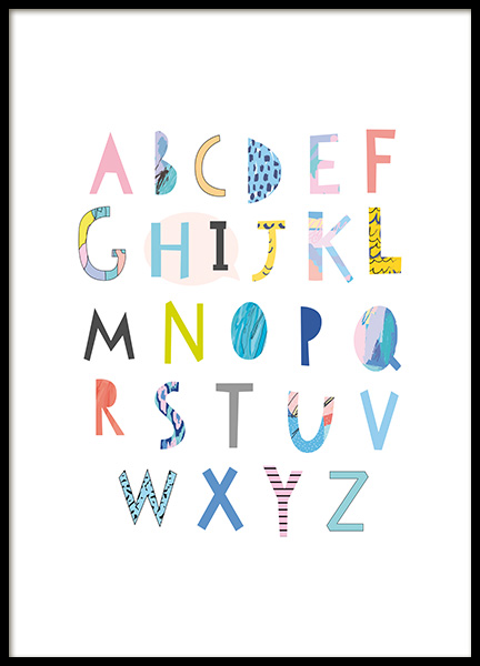 Papercut Alphabet Poster in der Gruppe Poster / Kinder bei Desenio AB (11379)