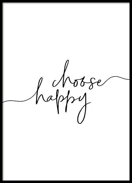 Choose Happy Poster in der Gruppe Poster / Poster mit Sprüchen bei Desenio AB (11652)
