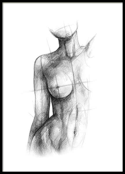Incomplete Sketch Poster in der Gruppe Poster / Schwarz-Weiß bei Desenio AB (12134)