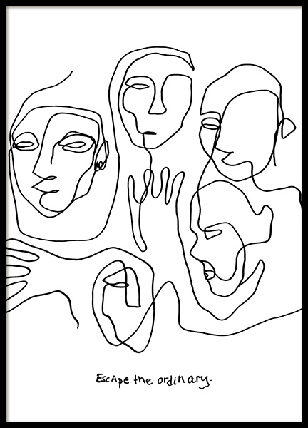 Escape Line Art Poster in der Gruppe Poster / Illustration bei Desenio AB (12358)