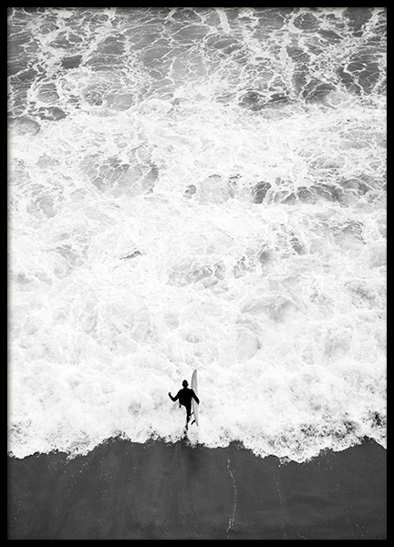 Running Into Ocean Poster in der Gruppe Poster / Schwarz-Weiß bei Desenio AB (12598)
