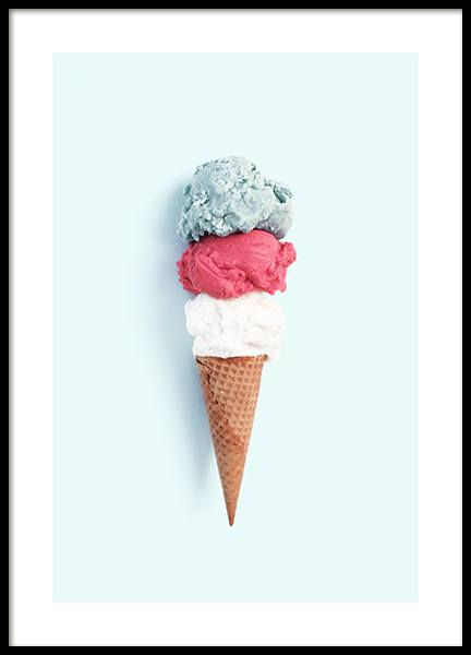 Tricolore Ice Cream Poster in der Gruppe Poster / Küchenposter bei Desenio AB (12837)
