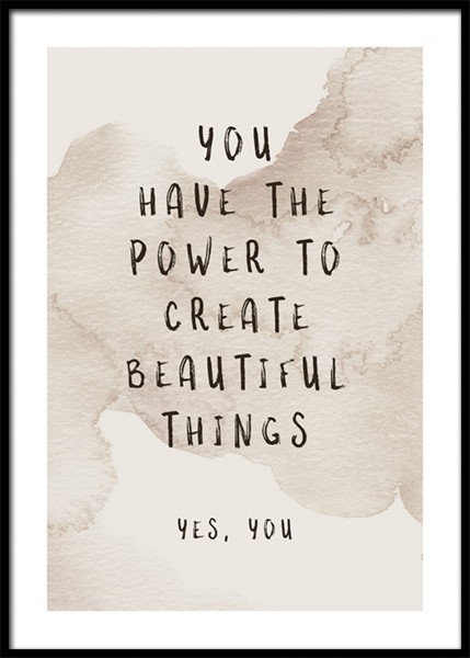 Create Beautiful Things Poster in der Gruppe Poster / Poster mit Sprüchen bei Desenio AB (14900)