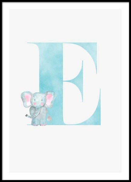 Alphabet E Poster in der Gruppe Poster / Kinder bei Desenio AB (2497)