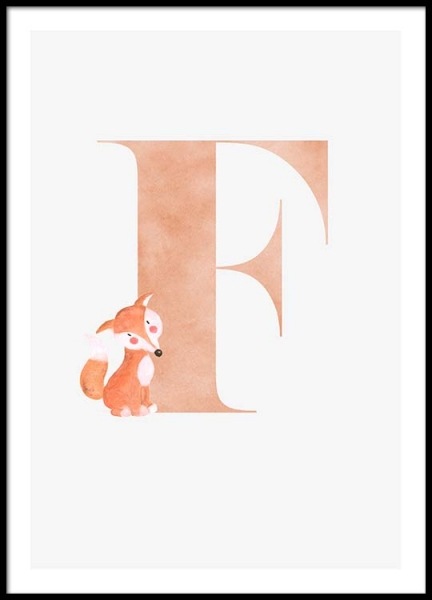 Alphabet F Poster in der Gruppe Poster / Kinder bei Desenio AB (2498)