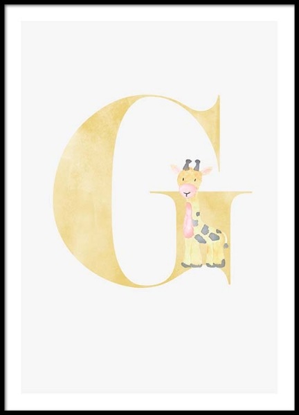Alphabet G Poster in der Gruppe Poster / Kinder bei Desenio AB (2499)
