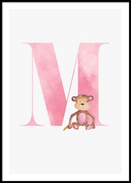Alphabet M Poster in der Gruppe Poster / Kinder bei Desenio AB (2505)
