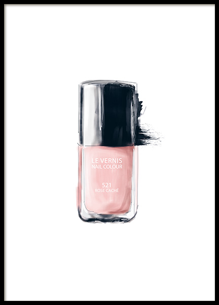 Poster mit Nagellack und Lippenstift von Chanel. Chanel-Poster online.