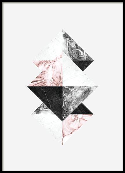 Graphic art-Plakate in Marmor-Grau und Weiß. Schöne Graphic art-Poster.