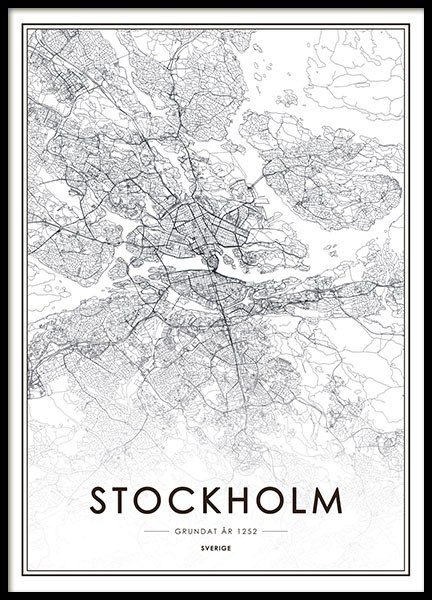 Plakate und Poster mit Stockholm und Karten