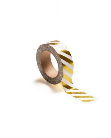 Washi-Tape, golden gestreift