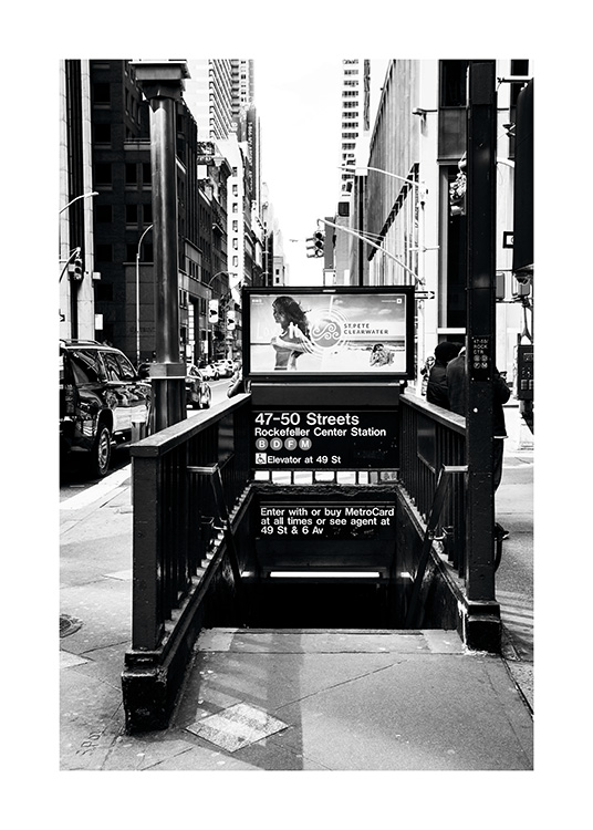 NYC Subway Poster / Schwarz-Weiß bei Desenio AB (11310)