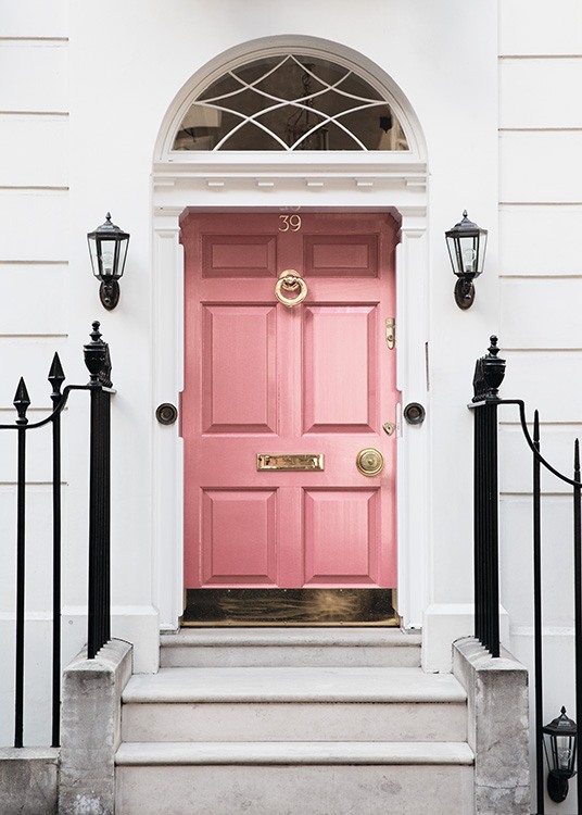 London Pink Door Poster