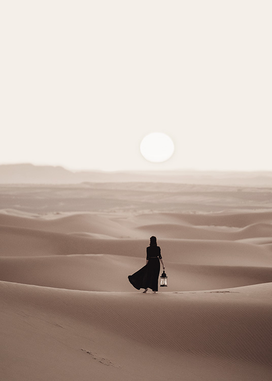 Woman in Desert Poster