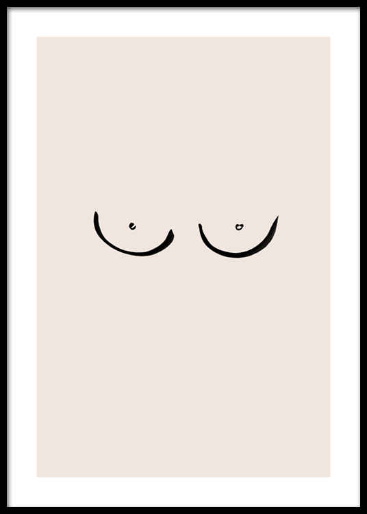 Boobs Drawing Poster / Kunstdrucke bei Desenio AB (12452)