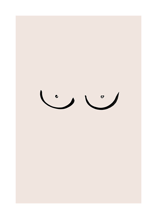 Boobs Drawing Poster / Kunstdrucke bei Desenio AB (12452)