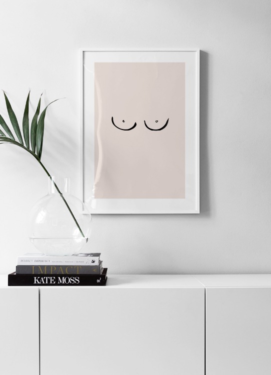 Boobs Drawing Poster / Kunstdrucke bei Desenio AB (12452)