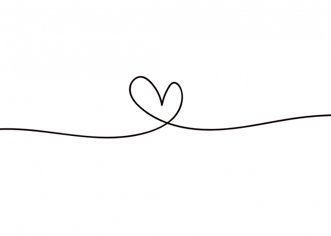  – Illustration in Schwarz-weiß, die ein Herz mit bis zur Seite durchgezogenen Linien zeigt