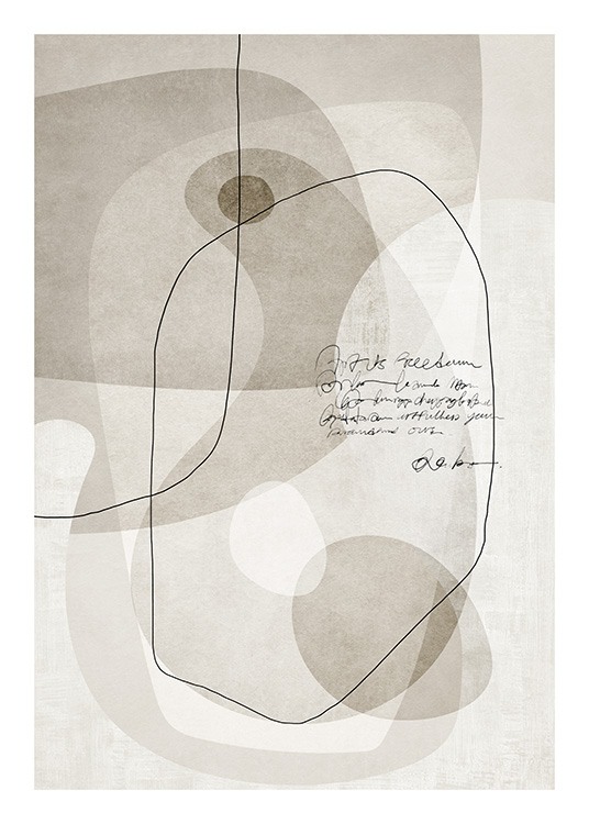 Beige Graphics No2 Poster