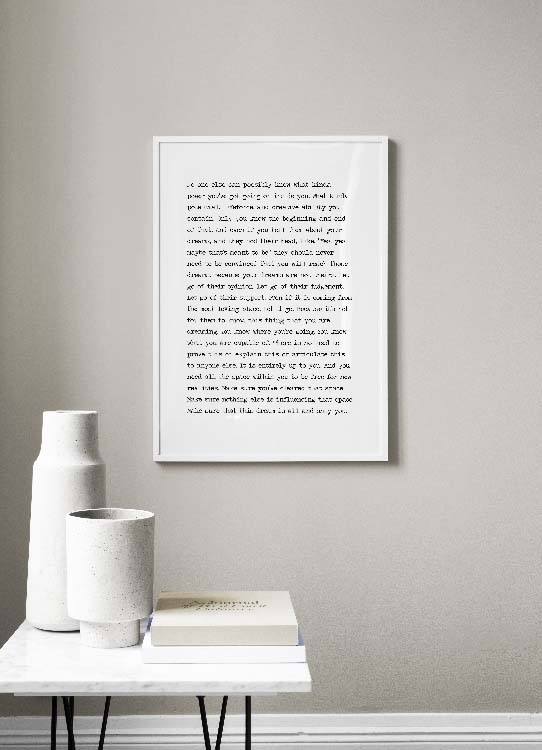 Your Dream Is Yours Poster Text Poster In Schwarz Und Weiss Mit