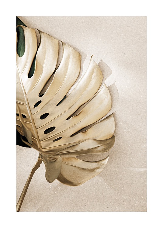 Gold Monstera No3 Poster
