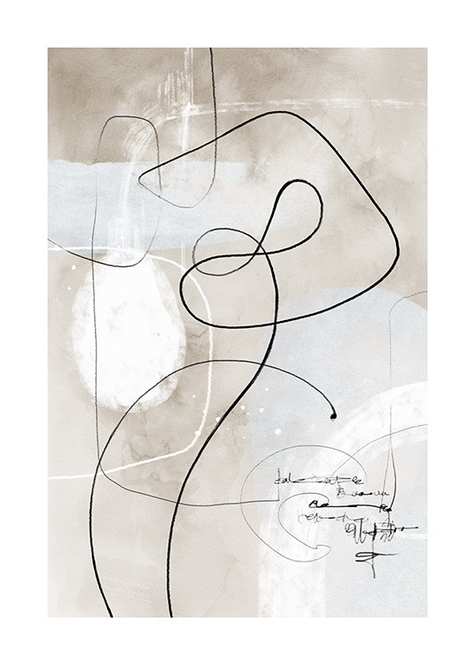 Soft Abstract Lines No1 Poster