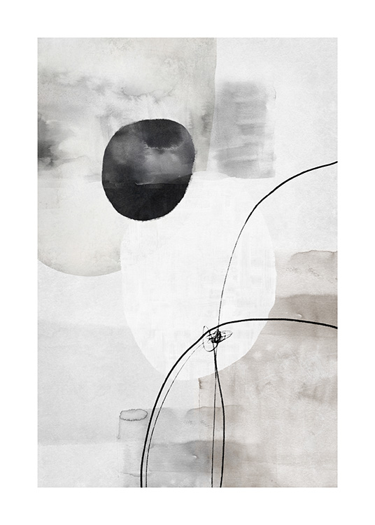  – Abstrakte Formen in Grau, Schwarz und Weiß