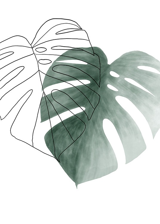 Watercolor Leaves No2 Poster