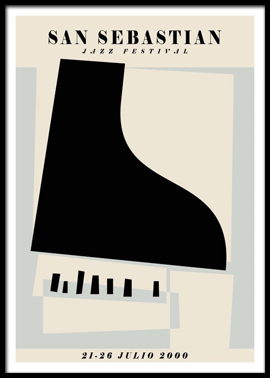 San Sebastian Jazz Festival Poster Grafik Mit Einem Klavier Dese