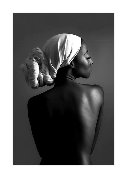 Woman in White Scarf Poster