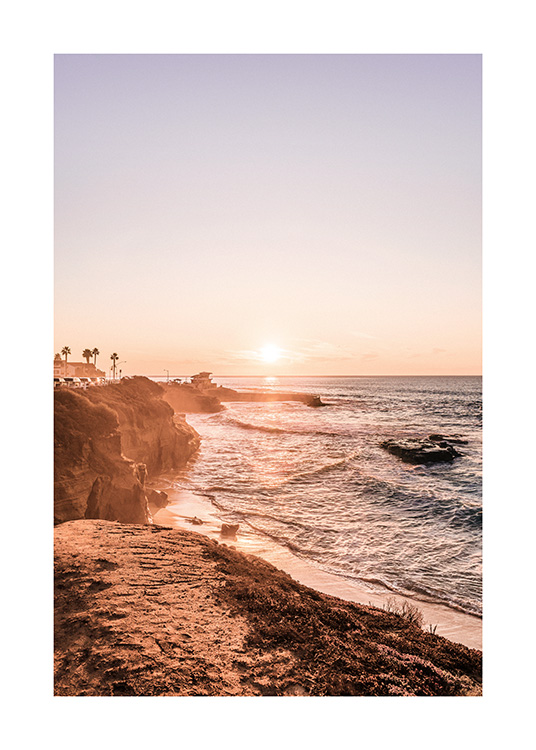 – Poster des Sonnenuntergangs an der Küste