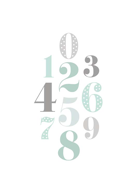 Numbers Green  Poster