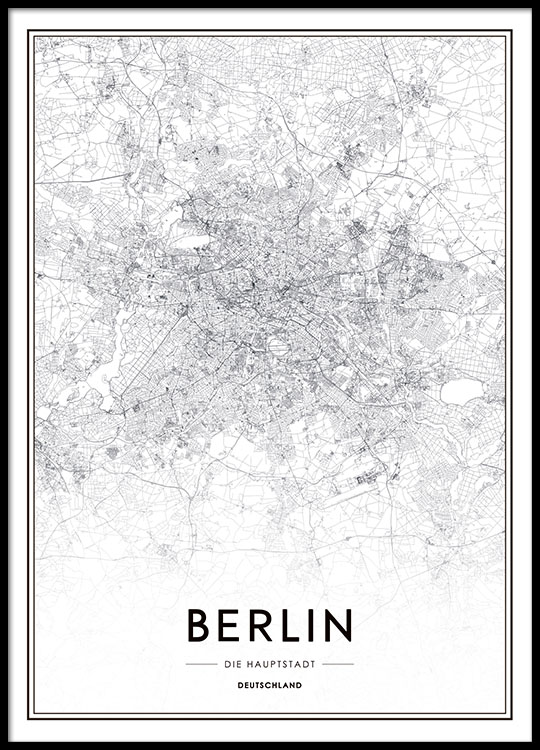 Poster Mit Stadtplan Von Berlin Schwarz Weiss Poster Mit Stadten Und Karten Desenio At