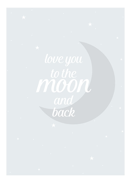 Moon And Back Blue, Poster / Kinder bei Desenio AB (8462)