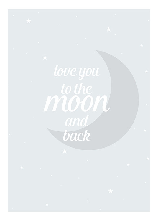 Moon And Back Blue, Poster
