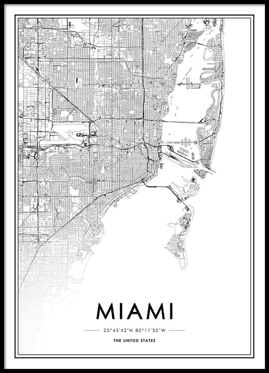 Miami Map 50x70cm