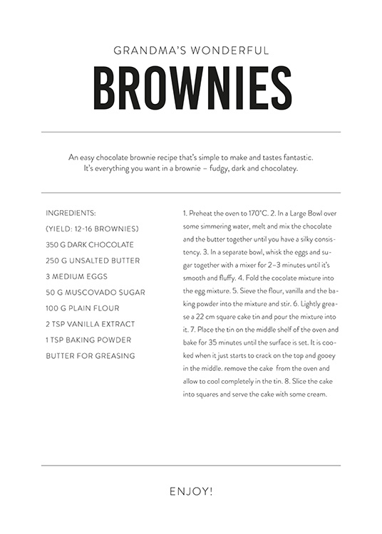 Recipe Personal Poster