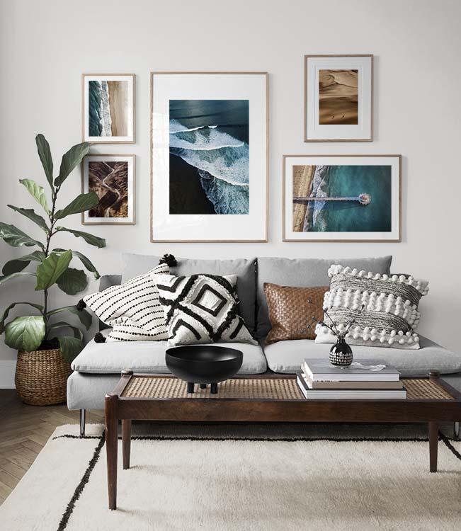 Bilderwand Wohnzimmer Meerlook