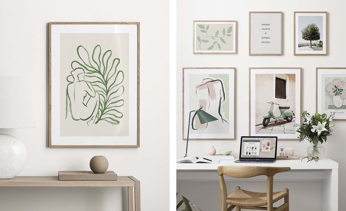 Dekoriere mit Grüntönen für ein frisches und ruhiges Zuhause - Desenio.at